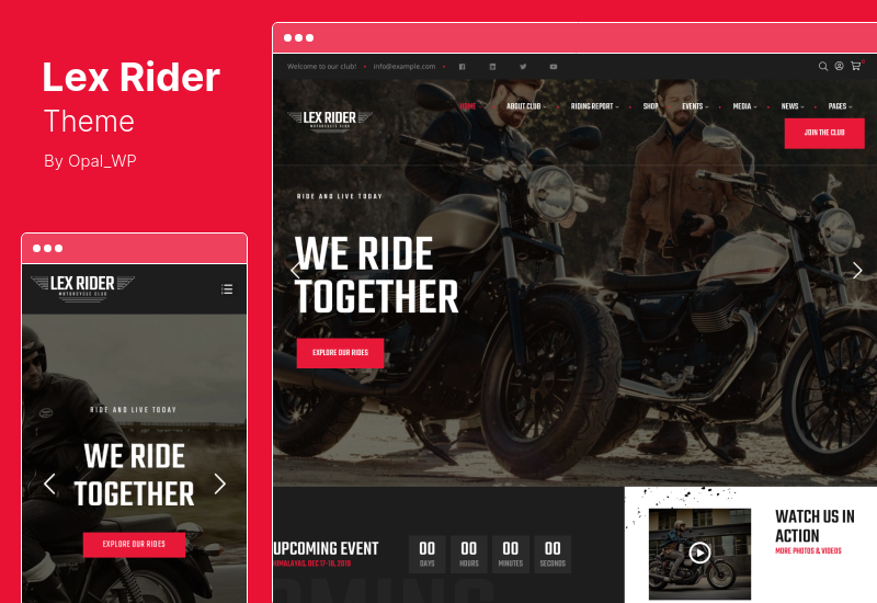 LexRider Teması - Motosiklet Kulübü WordPress Teması
