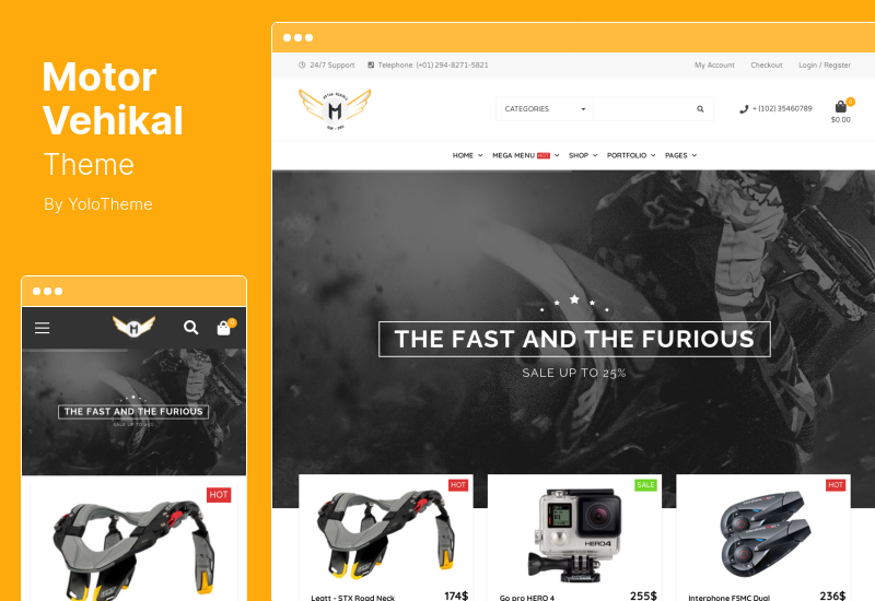 Motorlu Araç Teması - Motosiklet Online Mağazası WordPress Teması