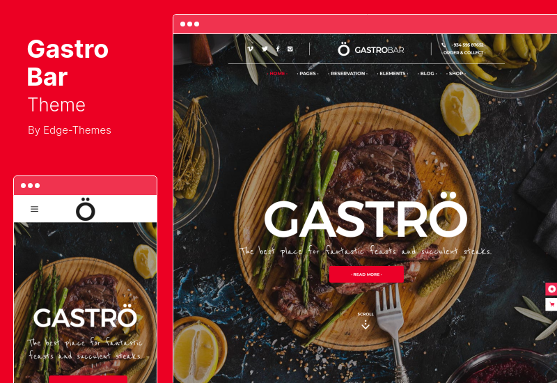 Tema GastroBar - Tema WordPress pentru restaurante și baruri fast-food