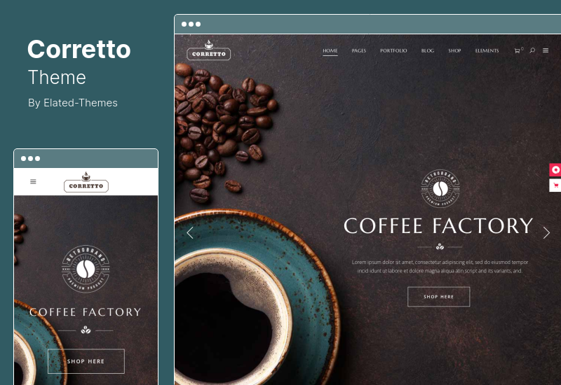 Tema Corretto - Tema WordPress pentru cafenele și cafenele