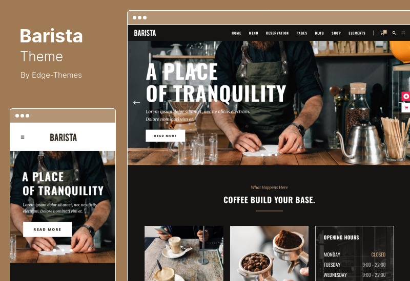 Tema Barista - Tema WordPress modernă pentru cafenele, cafenele și baruri