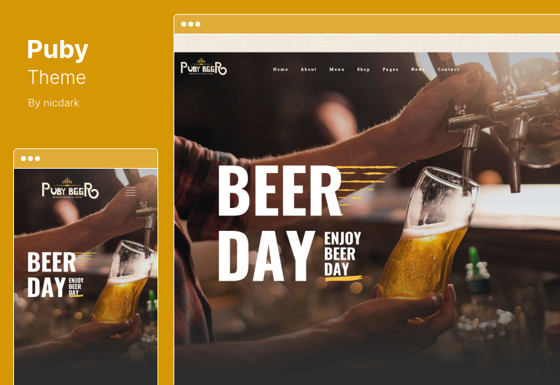 Tema Puby - Tema WordPress pentru bere și bere
