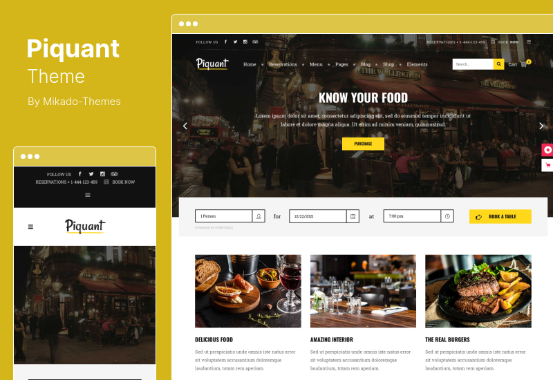 Tema Piquant - Tema WordPress pentru restaurante, bar și cafenea