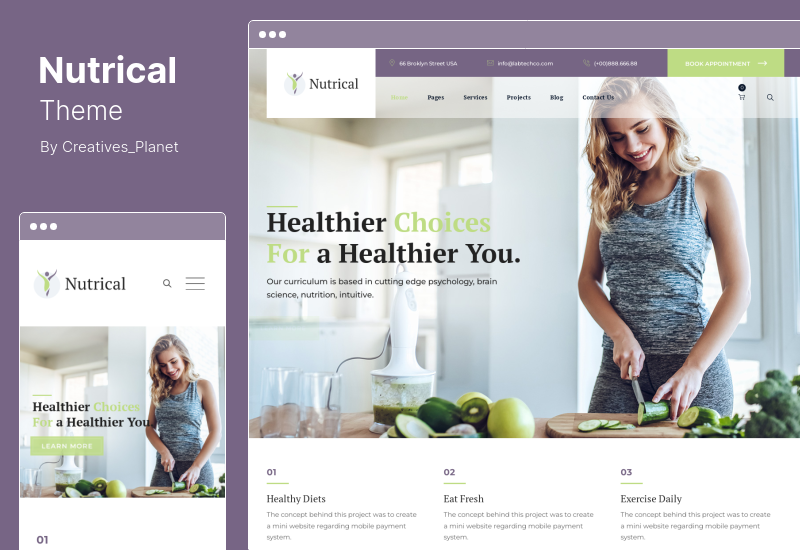 Tema nutrizionale - Tema WordPress per la salute e la dieta