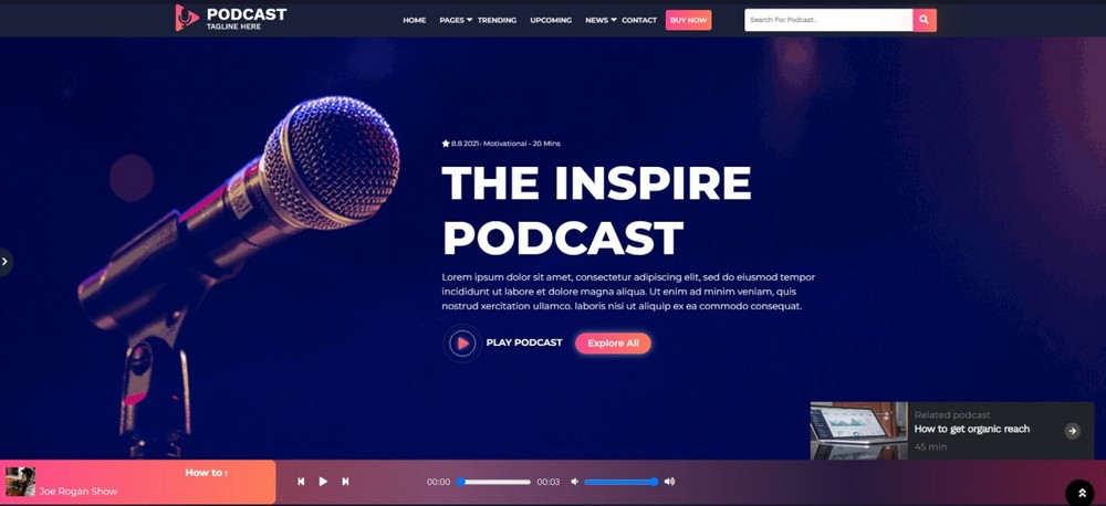 音频播客 WordPress 主题演示