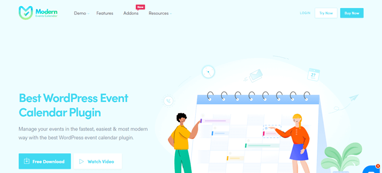 Calendario degli eventi moderni