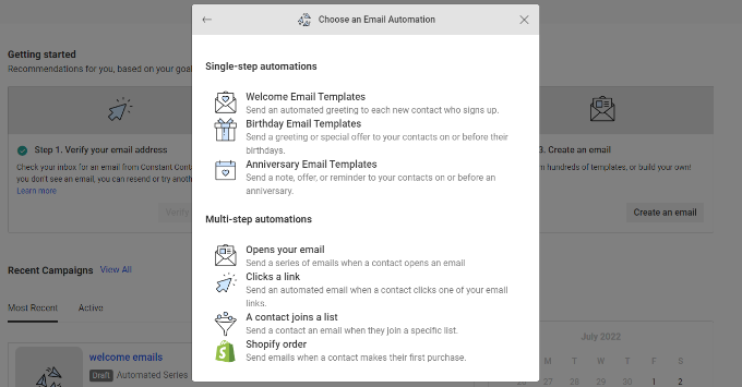 เลือกระบบอีเมลอัตโนมัติ Choose an email automation