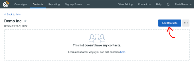 สร้างรายชื่ออีเมลแล้ว Email List Created