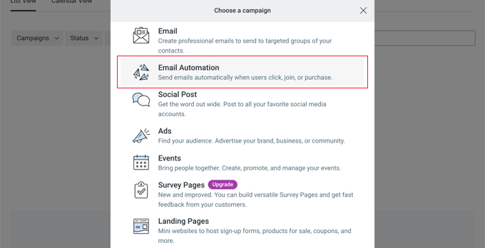 emailnewsconstantcontactchooseacampaign Email Automation Campaign