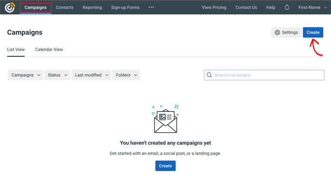 สร้างแคมเปญอีเมลต้อนรับ Create Welcome Email Campaign