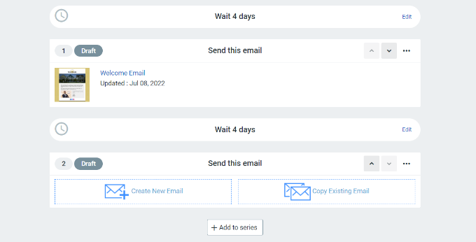 เพิ่มอีเมลอื่นในซีรีส์ Add another email to series