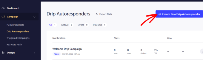 สร้างระบบตอบรับอัตโนมัติแบบหยดใหม่ Create a new drip autoresponder