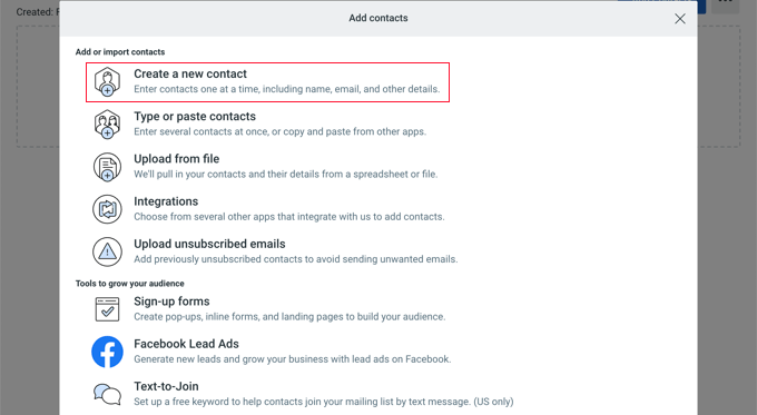 emailnewsconstantcontactcreateanewcontact Add Contact to Your Email List