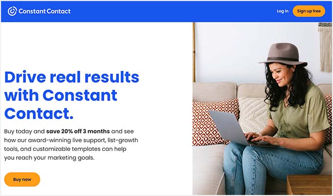 เว็บไซต์ติดต่อคงที่ Constant Contact Website