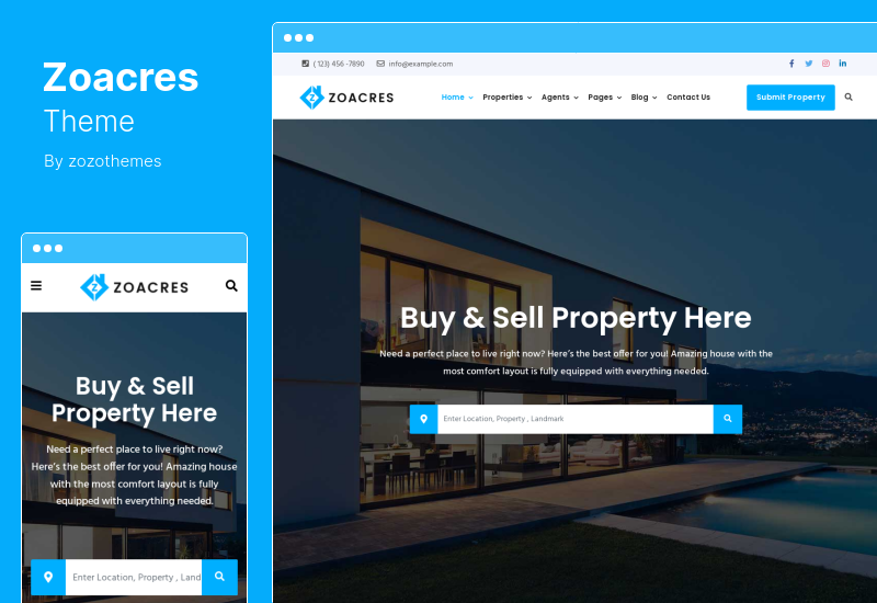 Zoacres 테마 - 부동산 WordPress 테마