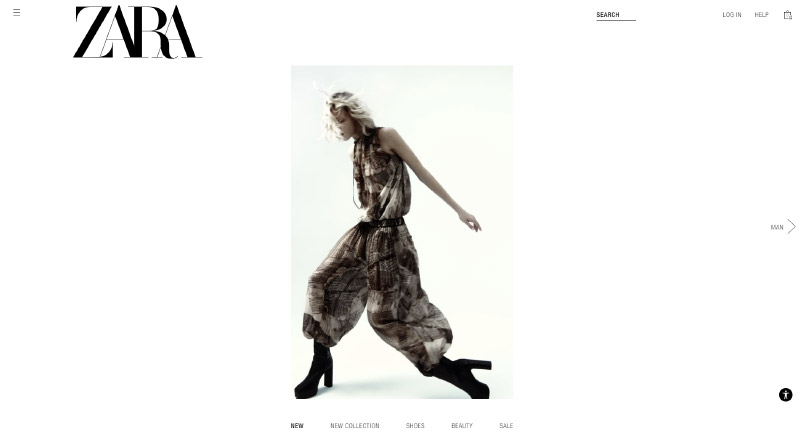 Une exploration de l'inspiration de conception Web minimaliste 7 Zara