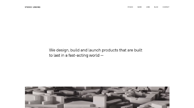 Une exploration de l'inspiration de conception Web minimaliste 8 Studio Lenzing