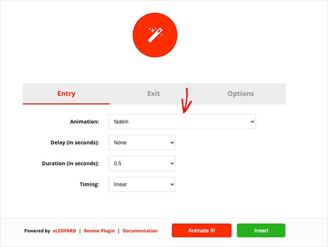 варианты анимации - SeedProd Animation styles WordPress