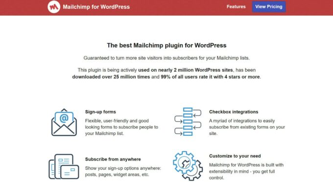 WordPress 이메일 마케팅 플러그인용 Mailchimp