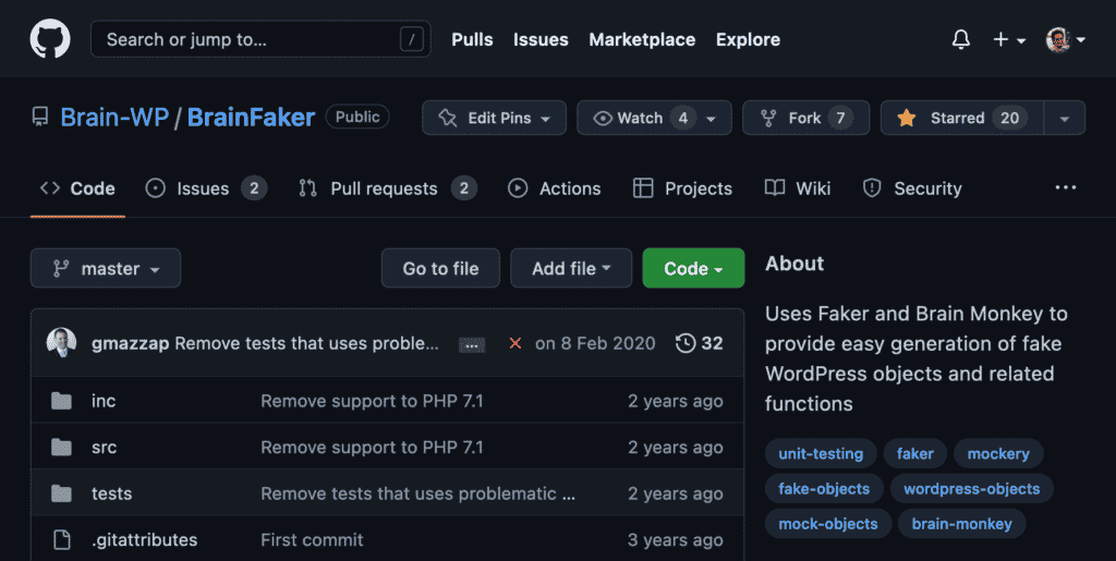 Brain Faker no GitHub.