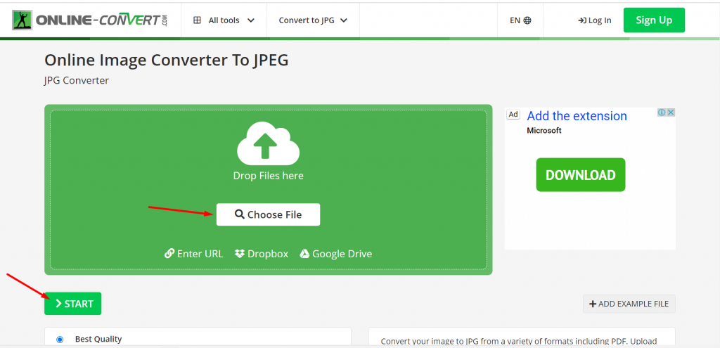 JPG 대 JPEG: JPG는 JPEG와 동일합니까? 세부사항 9에서 설명 online image converter to JPEG tool