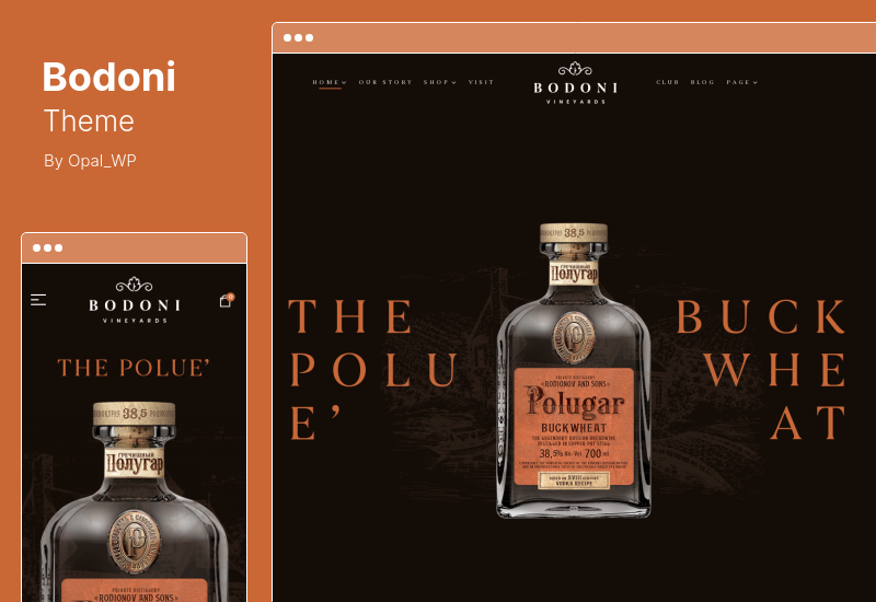 Bodoni 테마 - Wine Shop & Vineyard WooCommerce 테마