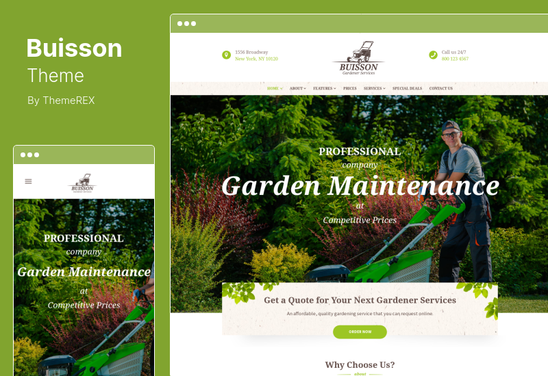 Tema Buisson - Tema WordPress de serviços de paisagismo de jardinagem
