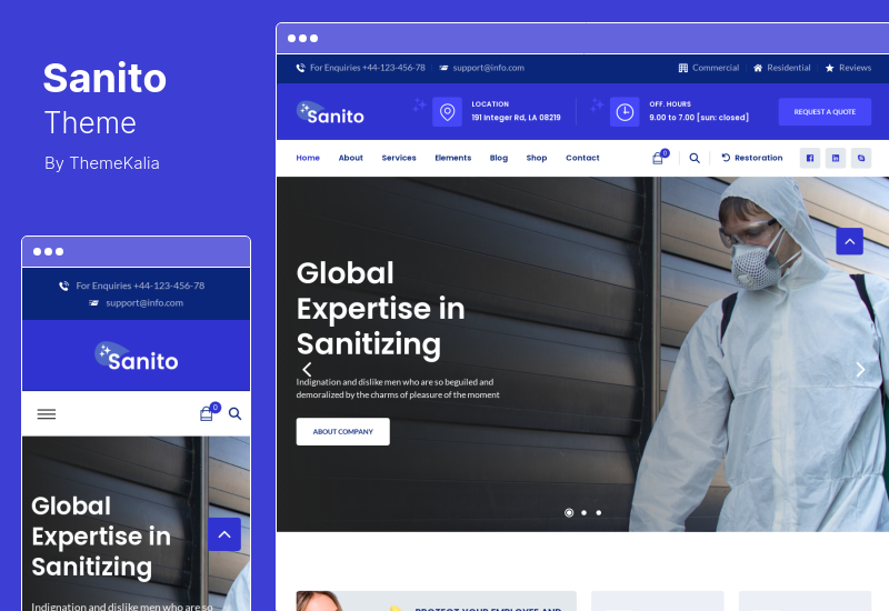 Tema Sanito - Tema WordPress de higienização e limpeza
