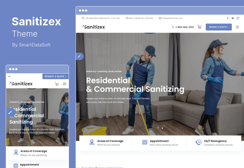 Tema Sanitizex - Tema WordPress de Serviços de Higienização e Limpeza