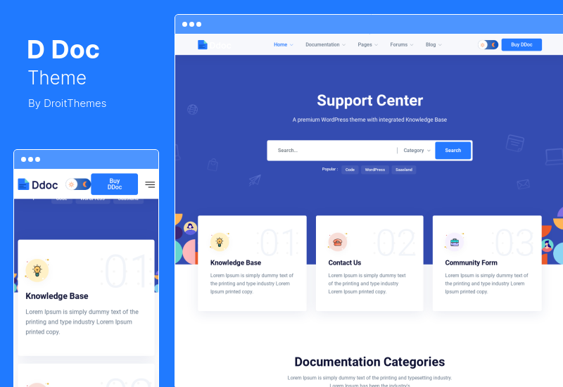 Tema DDoc - Tema de WordPress para documentación y base de conocimientos