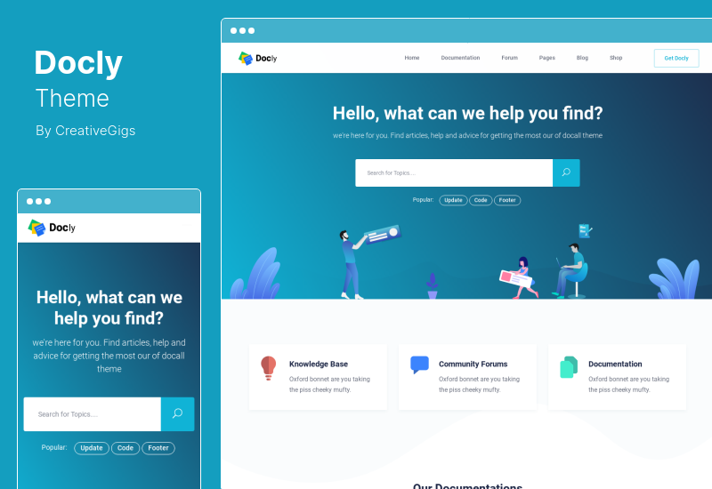 Tema Docly - Documentación y base de conocimientos Tema de WordPress