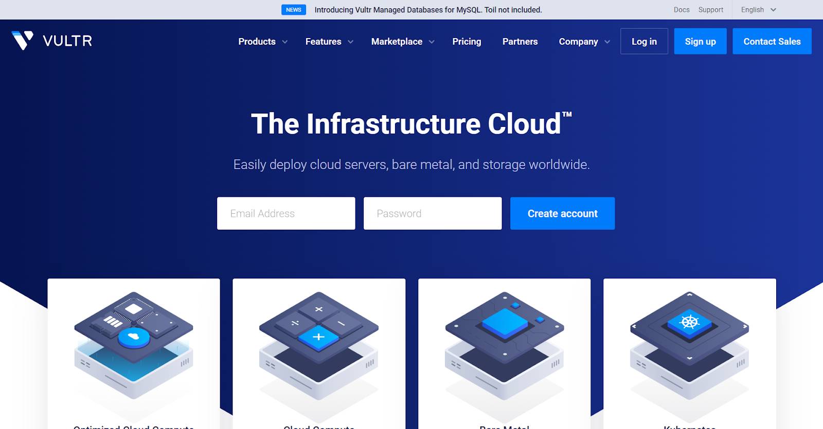 vultr ana sayfası