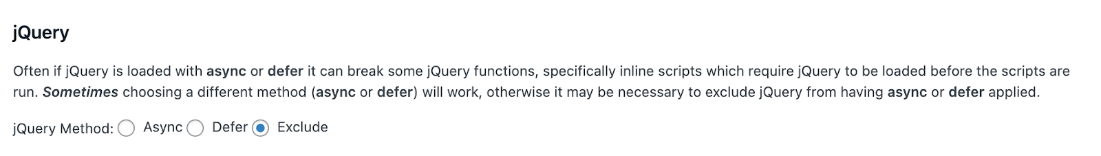 jQuery hariç
