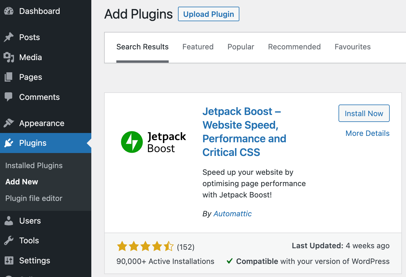 Jetpack Boost'u yükleme