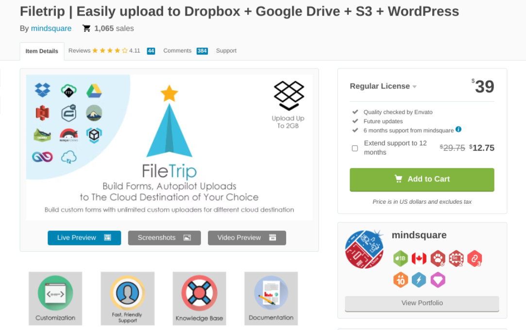 Das Filetrip-Plugin auf CodeCanyon..