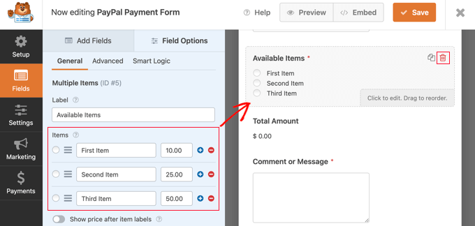 Birden Çok Öğe Listesini Özelleştirin Customize the Multiple Items List