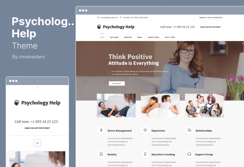 Psychology Help Theme - 心理学者と精神療法のための医療用 WordPress テーマ