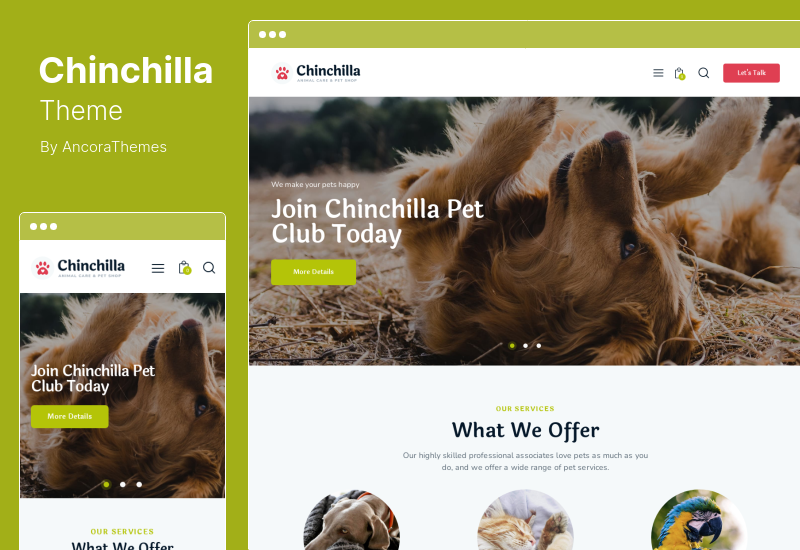 Szynszyla Theme - Opieka nad zwierzętami i sklep zoologiczny WordPress Theme