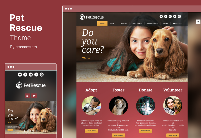 Motyw Pet Rescue - Motyw WordPress Animals and Shelter Charity