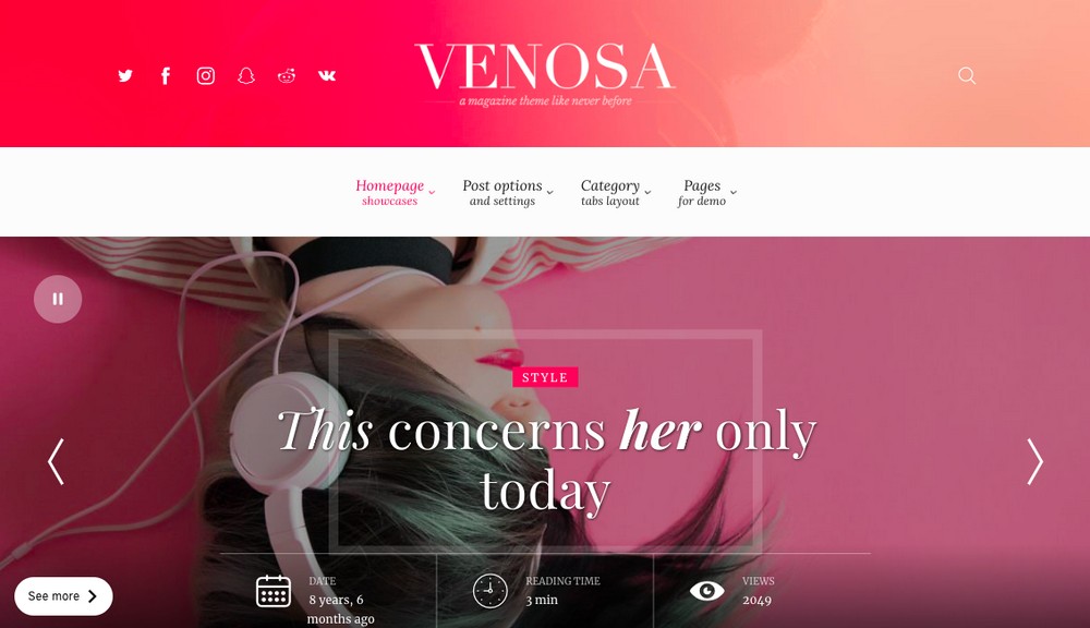 Venosa WordPress teması
