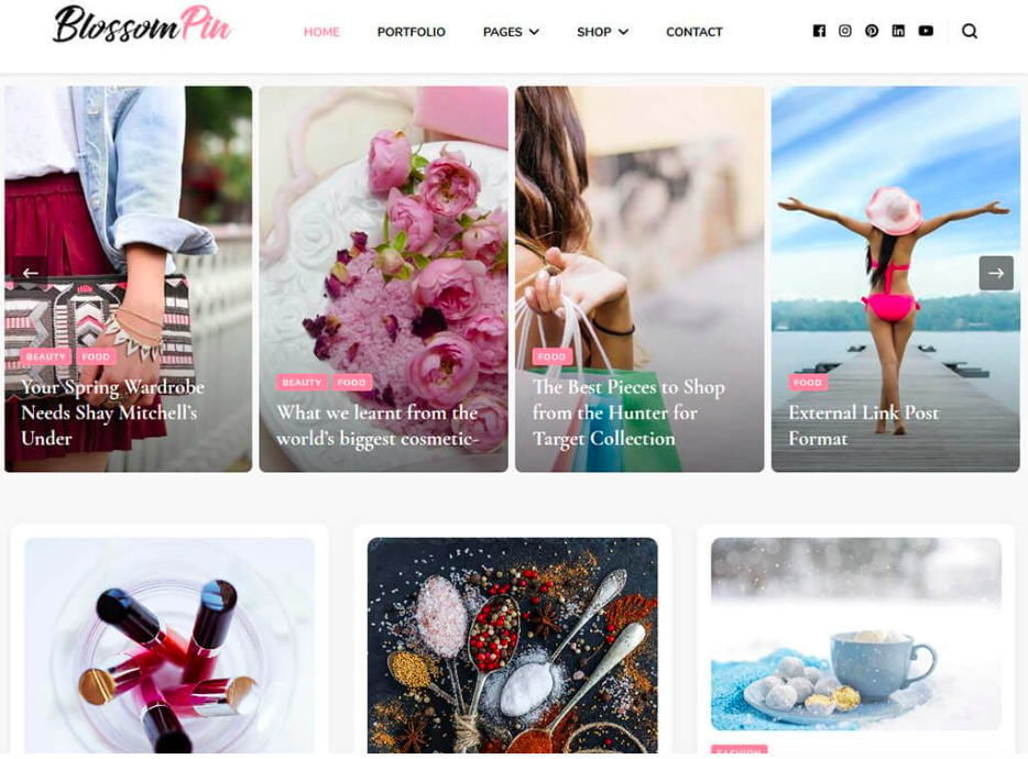 Blossom pin WordPress teması