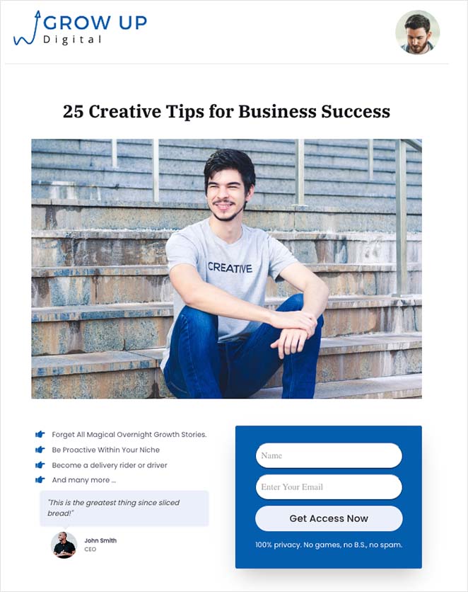 ppc-landing-page-example - SeedProd custom ppc landing page example seedprod