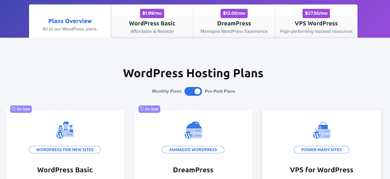Tarifs DreamHost
