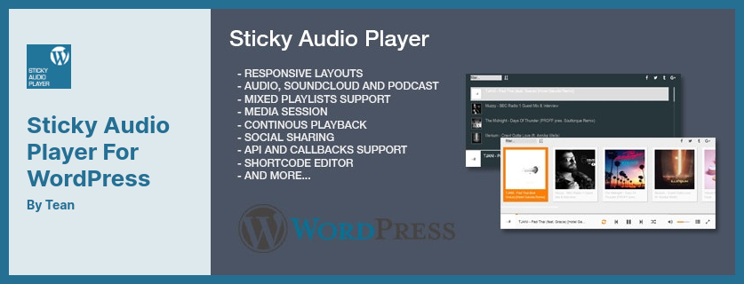 Sticky Audio Player สำหรับปลั๊กอิน WordPress - เครื่องเล่นเสียงที่ทันสมัยสำหรับเว็บไซต์ของคุณ