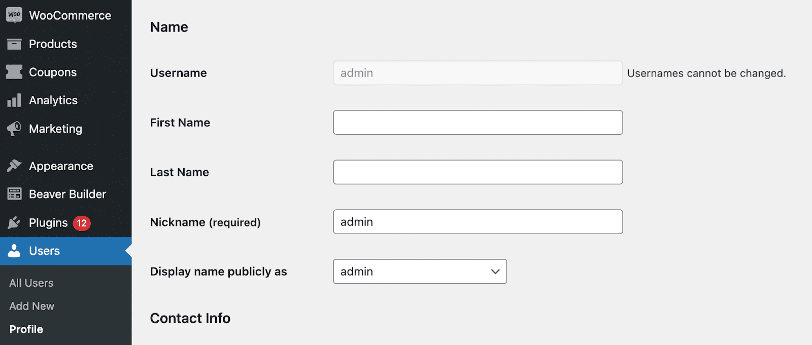 Anzeigen Ihres Benutzernamens in WordPress