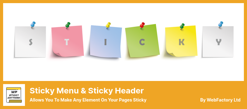 Sticky Menu & Sticky Header Plugin - ページ上の任意の要素を固定することができます