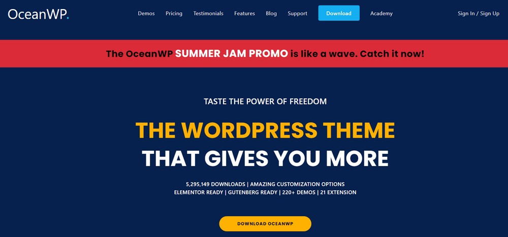 Tema WordPress retrò OceanWP
