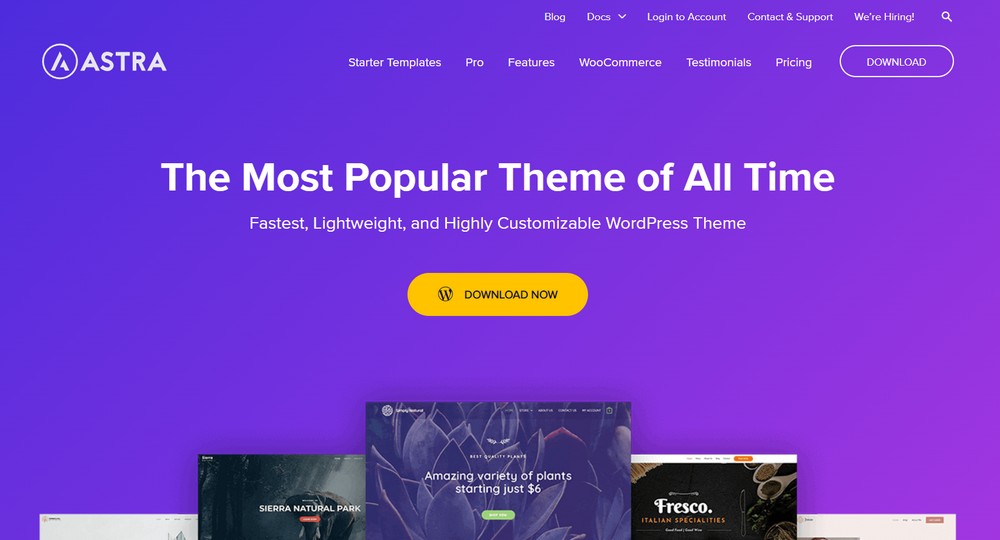 Tema WordPress retrò Astra