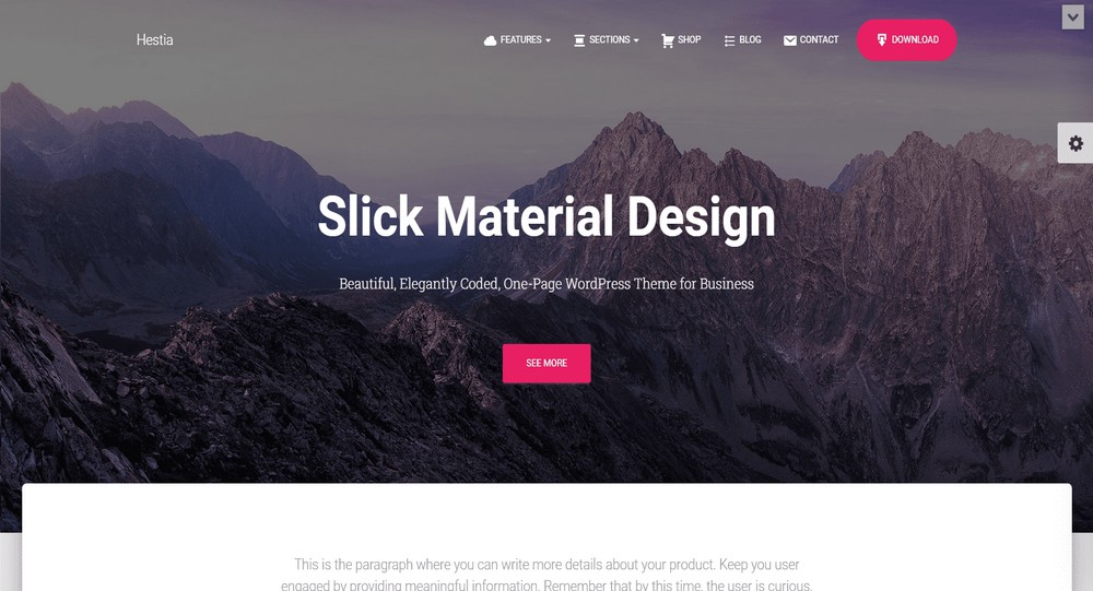Tema WordPress Hestia