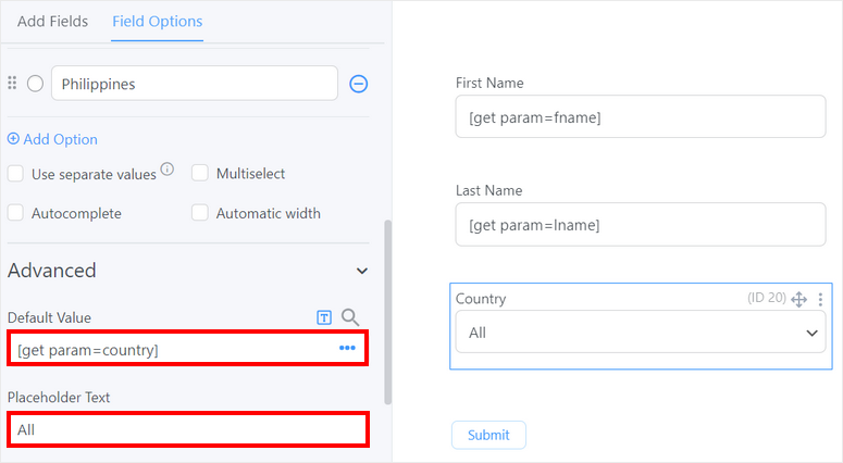 国フィールドの編集 - IsItWP - 無料の WordPress テーマ検出器 country field edit